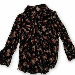 Floreal blue long sleeve button up